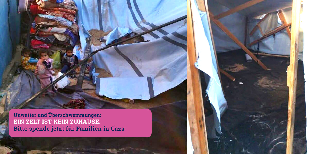 Ein Zelt ist kein Zuhause – Hilfe für Familien in Gaza Ein Zelt ist kein Zuhause – Hilfe für Familien in Gaza – Wir packen's an e.V.