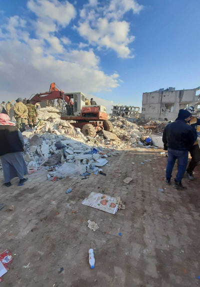 Nach dem Erdbeben in Afrin/Syrien, Februar 2023