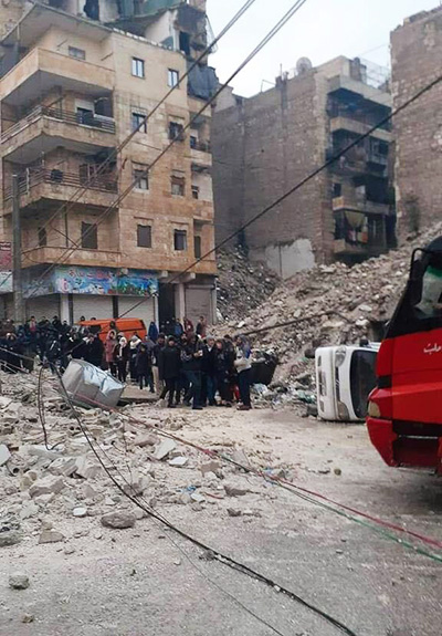 Nach dem Erdbeben in Aleppo/Syrien, Februar 2023