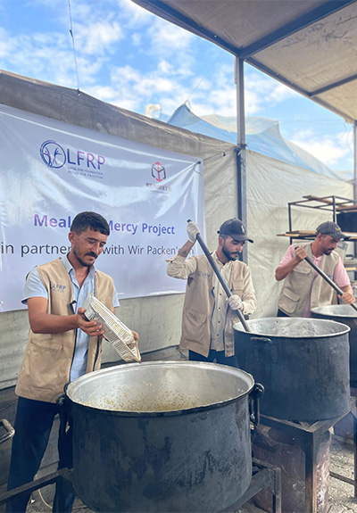Gegen den Hunger in Gaza, Lebensmittelprojekt, Wir packen's an