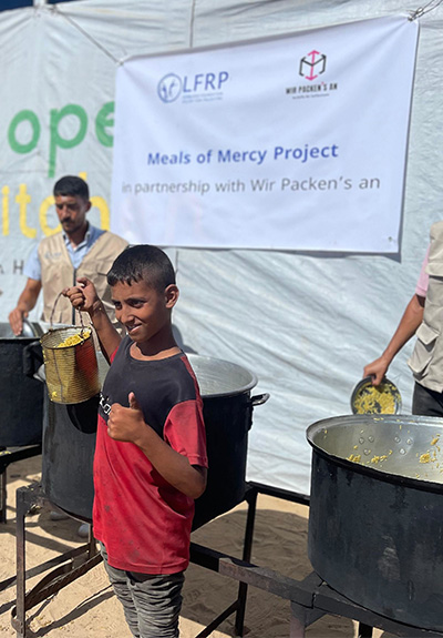 Gegen den Hunger in Gaza, Lebensmittelprojekt, Wir packen's an