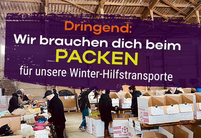 Spenden packen in Biesenthal, Wir packen's an