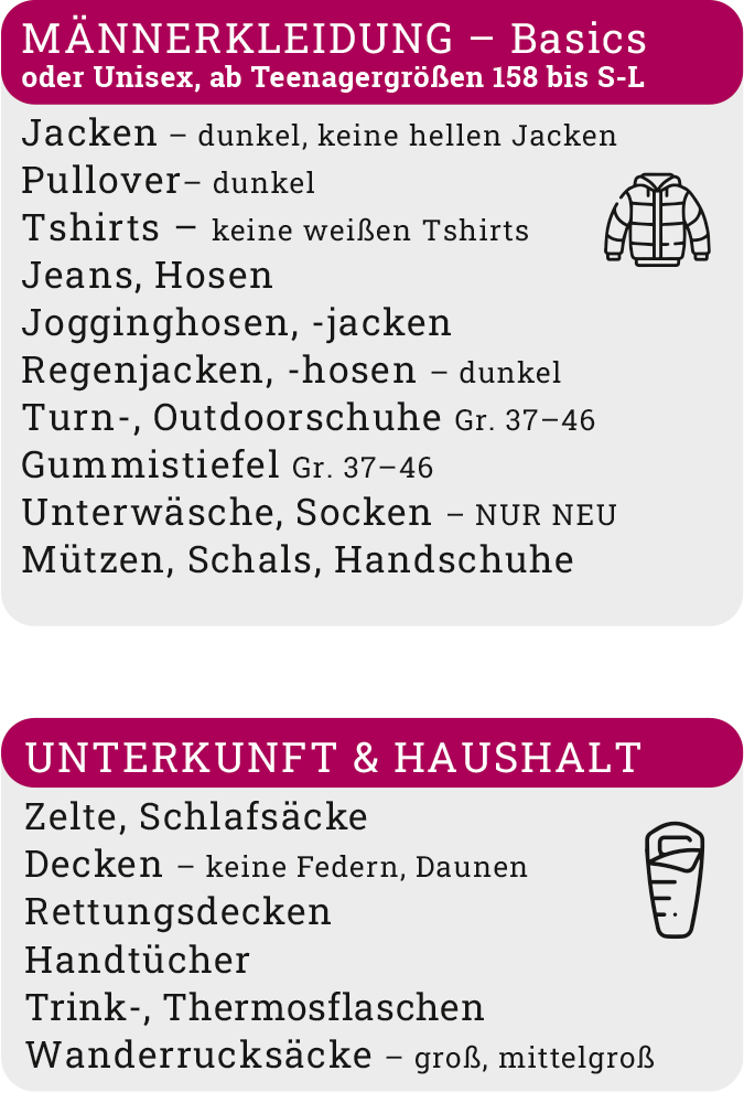 Wir packen's an Bedarflisten 2026