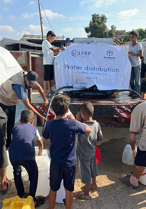 188.253 Liter sauberes Trinkwasser in Gaza - Wir packen's an